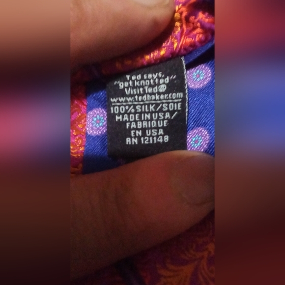 Ted Baker London Silk Tie – Red Floral Stripe - Picture 6 of 8